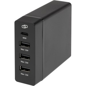 ADAPT PD-Powerstation aus recyceltem Kunststoff, 72W, schwar