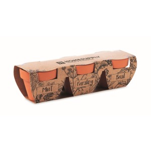 Terracotta 3 herb pot set (Gartenarbeit)