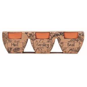 Terracotta 3 herb pot set (Gartenarbeit)