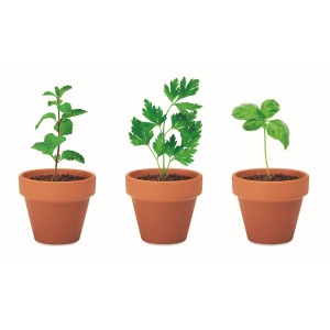 Terracotta 3 herb pot set (Gartenarbeit)