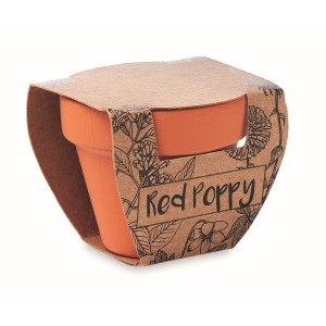 Terracotta pot 'poppy' (Gartenarbeit)