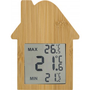 Bamboo weather station Lane, brown (Thermometer)