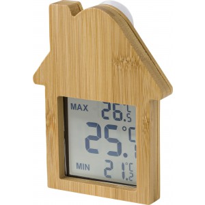 Bamboo weather station Lane, brown (Thermometer)