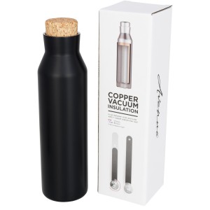 Norse copper vacuum insulated bottle with cork, solid black (Thermos)