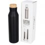 Norse copper vacuum insulated bottle with cork, solid black