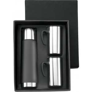 Stainless steel double walled flask Luca, black (Thermos)