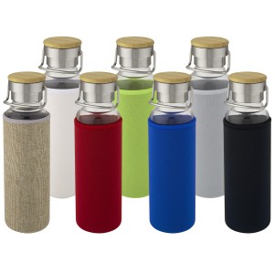 Thor 660 ml Glasflasche mit Neoprenhlle, grau (Wasserflaschen)