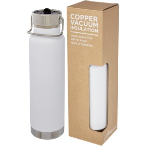 Thor 750 ml Kupfer-Vakuum Sportflasche mit Trinkhalm, weiss