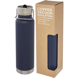 Thor 750 ml Kupfer-Vakuum Sportflasche mit Trinkhalm, dunkel