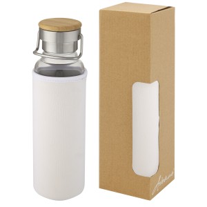 Thor 660 ml Glasflasche mit Neoprenhlle, weiss