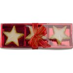 Three star-shaped candles, red (5188-08)