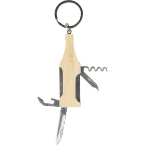 Bamboo multitool keychain Inaya, brown <font size=1>[ENG]</font>
