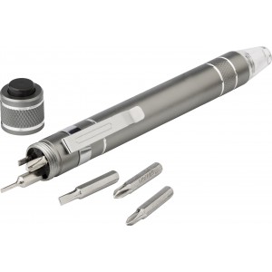 Aluminium pocket screwdriver Paquita, grey (Tools)