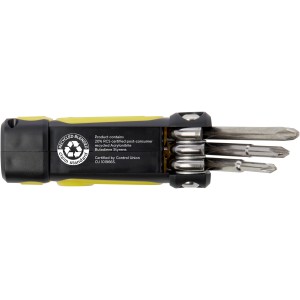 Octo 8-in-1 RCS recycled plastic screwdriver set with torch, (Tools)