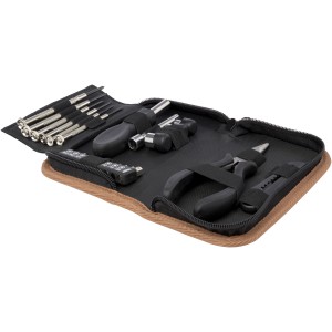 Spike 24-piece RCS recycled plastic tool set with cork pouch (Tools)