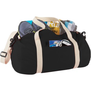 Cochichuate cotton barrel duffel bag, solid black (Travel bags)