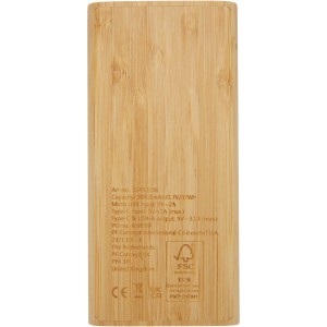 Tulda 10.000 mAh bamboo power bank, Natural (Powerbanks)