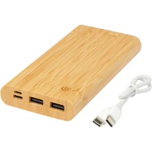 Tulda 10.000 mAh bamboo power bank, Natural (Powerbanks)