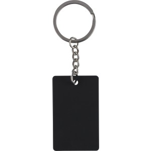 Recycled stainless steel rectangular keychain Jax, black <font size=1>[ENG]</font>