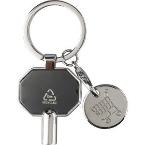 Recycled zinc alloy radiator bleed keychain Mara, black <font size=1>[ENG]</font>