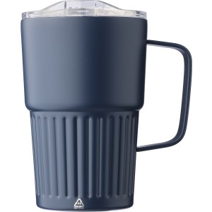 Recycled stainless steel travel mug (450 ml) Calo, blue <font size=1>[ENG]</font>