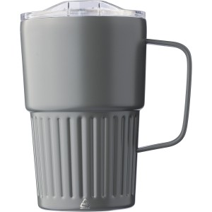 Recycled stainless steel travel mug (450 ml) Calo, grey <font size=1>[ENG]</font>