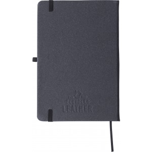 Notizbuch aus recyceltem Leder (A5) Gianna, Schwarz