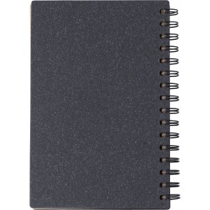 Hardcover-Notizbuch aus recyceltem Karton Caleb, Schwarz
