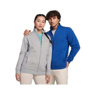 Ulan unisex full zip sweater, White (Pullovers)