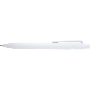 Unica recycled plastic ballpoint pen (black ink), White (Plastic pen)