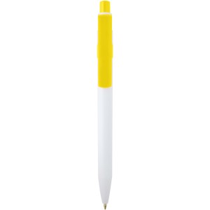 Unica recycled plastic ballpoint pen (black ink), Yellow (Plastic pen)