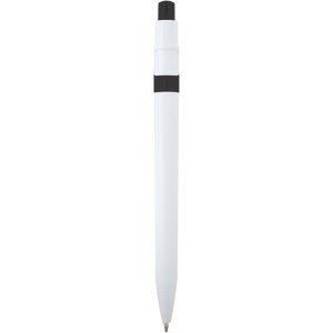 Unica recycled plastic ballpoint pen (blue ink), Solid black (Plastic pen)