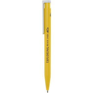 Unix recycled plastic ballpoint pen, Yellow (Plastic pen)