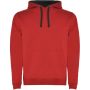 Urban men's hoodie, Red, Solid black