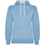 Urban women's hoodie, Sky blue, White