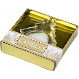 Teelichthalter aus Glas Casey, Gold