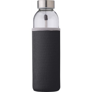 Glasflasche (500ml) mit einem Neoprenhlle Nika, Schwarz