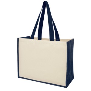 Varai 320 g/m Canvas und Jute Einkaufstasche 23L, navy
