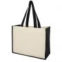 Varai 320 g/m2 canvas and jute shopping tote bag, Solid blac