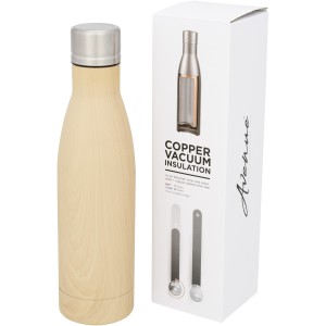 Vasa Kupfer-Vakuum Isolierflasche in Holzoptik, 500 ml, brau