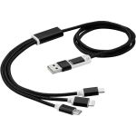 Versatile 3-in-1 charging cable with dual input, Solid black (12418090)