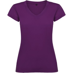 Victoria short sleeve women's v-neck t-shirt, Purple (T-shirt, 90-100% cotton)