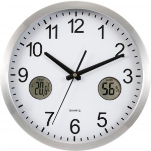 Plastic wall clock Kenya, silver (Clocks and watches)