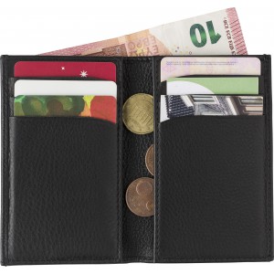 Split leather credit card wallet Roy, black (Wallets)