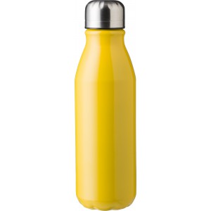 Recycled aluminium bottle (550 ml) Adalyn, yellow (Water bottles)