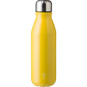 Recycled aluminium bottle (550 ml) Adalyn, yellow (Water bottles)