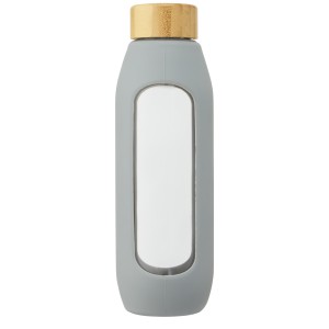 Tidan 600 ml borosilicate glass bottle with silicone grip, G (Water bottles)