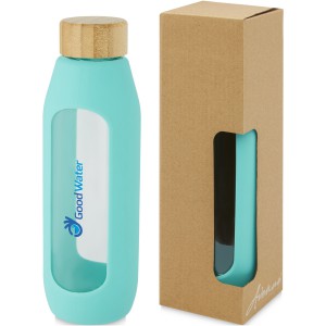 Tidan 600 ml borosilicate glass bottle with silicone grip, T (Water bottles)
