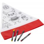 Weihnachtsmtze aus Non-Woven (80 gr/m2) Maryse, Rot/Wei (8291-48)