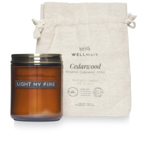 Wellmark Medium Zedernholz Duftkerze, amber heather